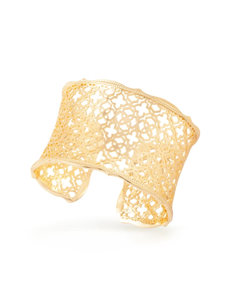 Candice Gold Cuff Bracelet In Gold Filigree Mix