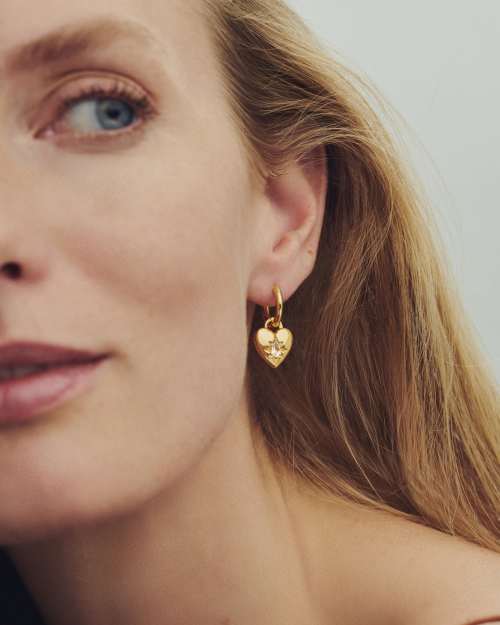 Bold Heirloom Heart Convertible Huggie Earrings