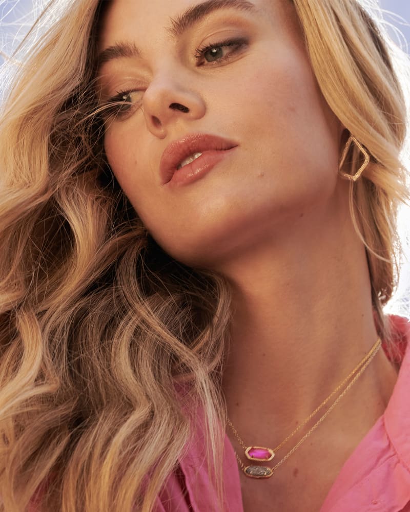 Elisa Gold Pendant Necklace In Azalea Illusion