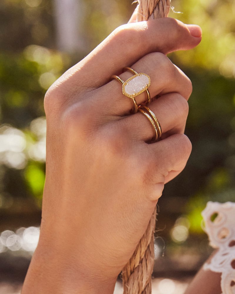 Elyse Gold Ring In Iridescent Drusy