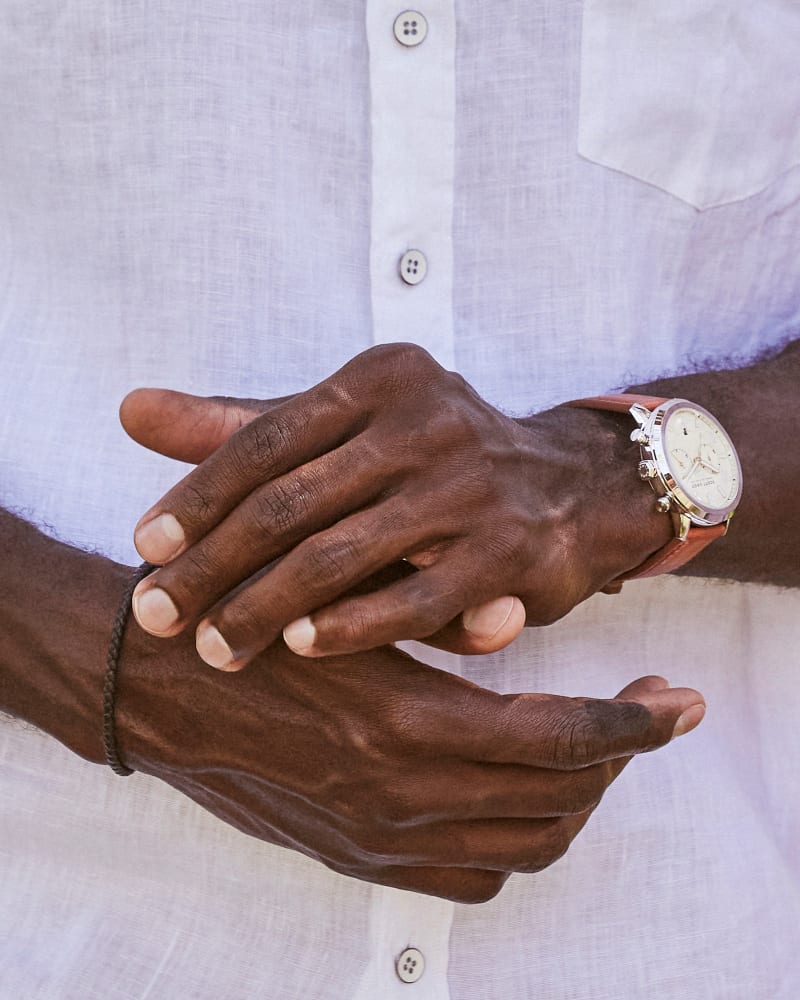 Evans Stainless Steel 44mm Field Watch In Ivory