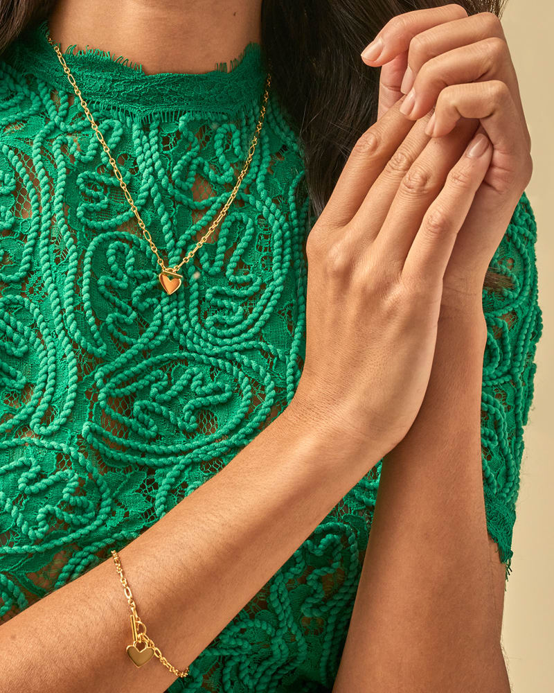 Heart Padlock Chain Bracelet In 18k Gold Vermeil