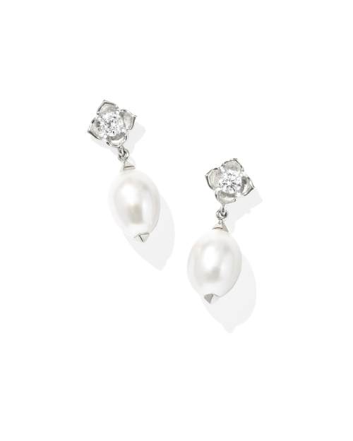 Lab Grown Diamond Dira Pearl Drop Earrings