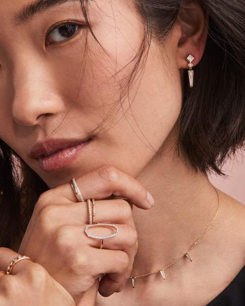 0.41 Ct Lab Grown Diamond Michelle Small Spike Drop Earrings