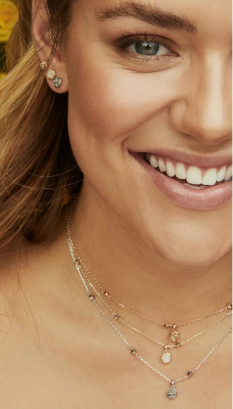Nola Gold Pendant Necklace In Iridescent Drusy