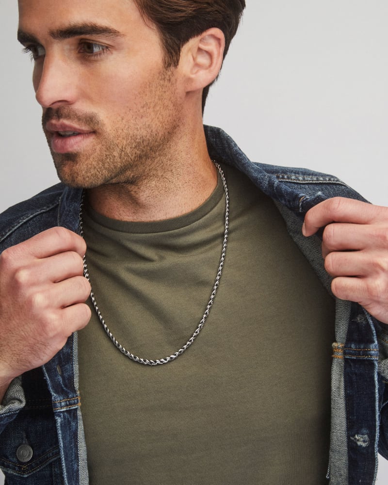 Beck Rope Chain Necklace In Oxidized Sterling Silver