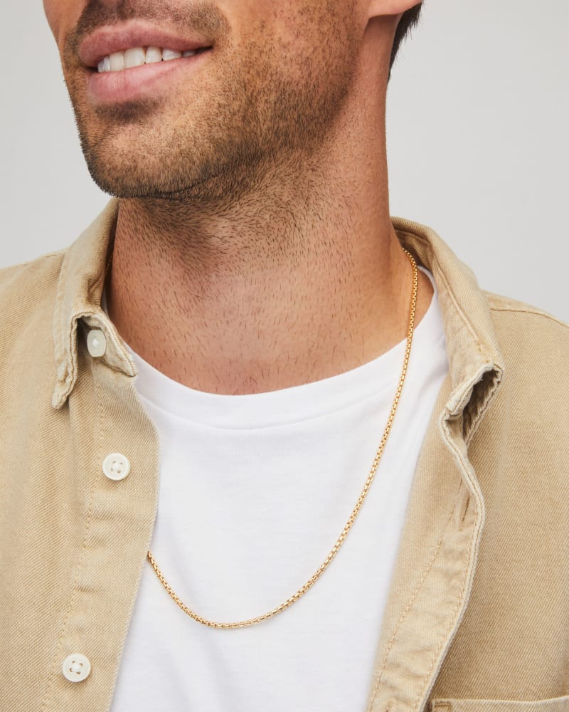 Beck Thin Round Box Chain Necklace In 18k Gold Vermeil