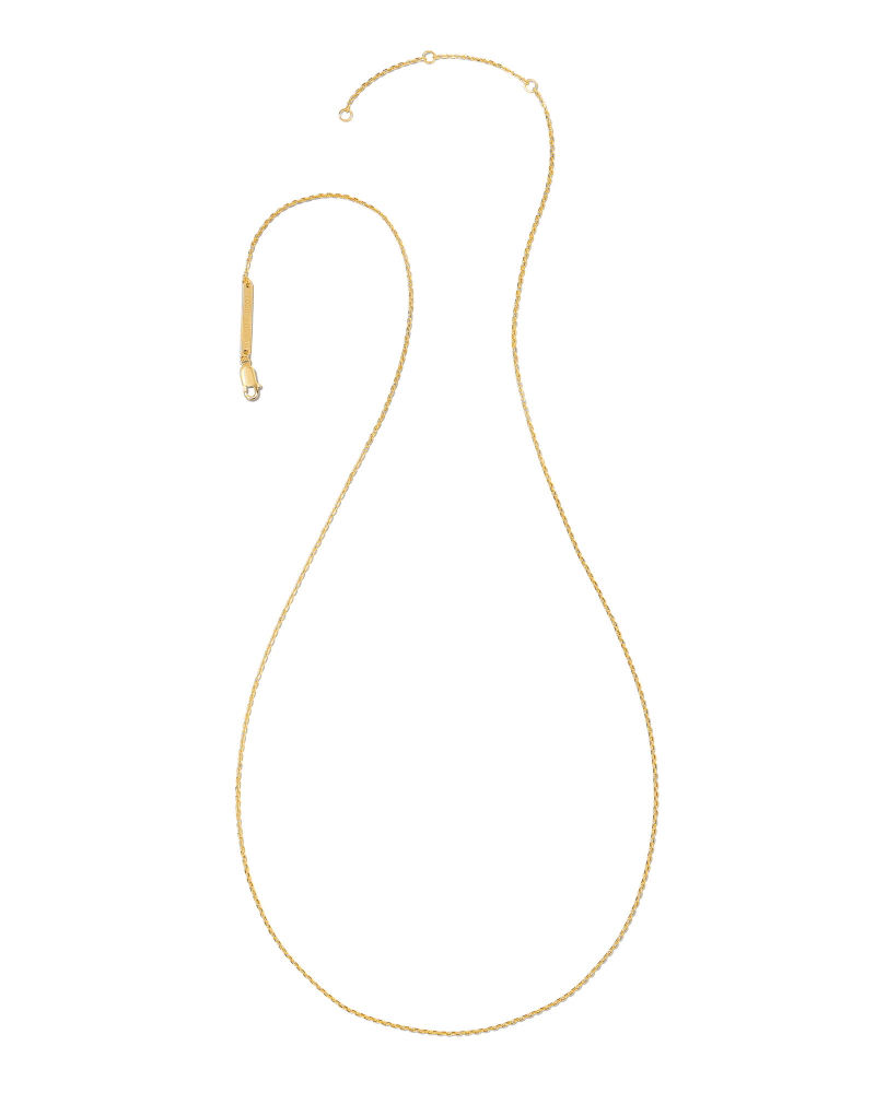 22 Inch Thin Chain Necklace In 18k Gold Vermeil