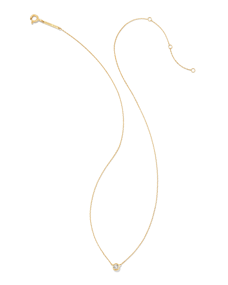 Audrey 14k Yellow Gold Pendant Necklace In White Diamond, .15ct