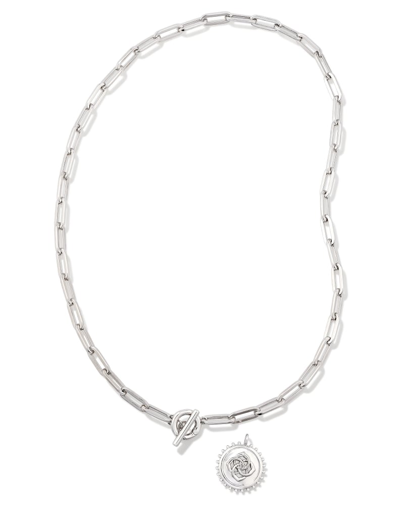 Brielle Convertible Medallion Chain Necklace In Silver