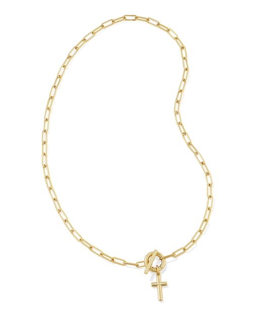 Cross Link And Chain Necklace