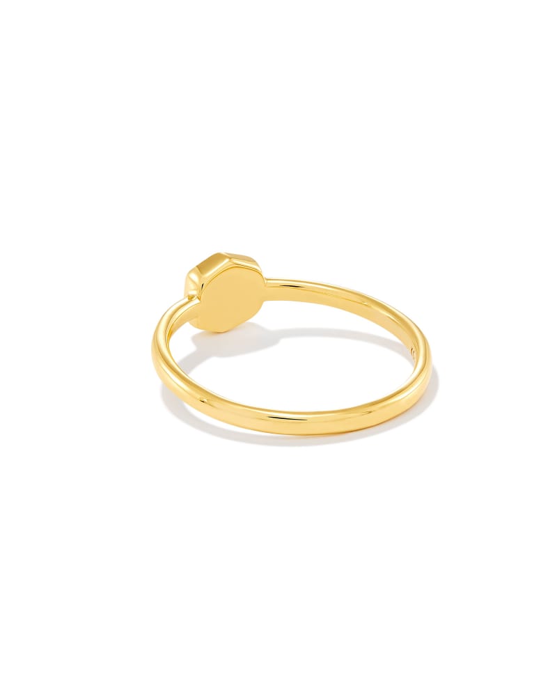 Davie 18k Gold Vermeil Band Ring In Rainbow Moonstone