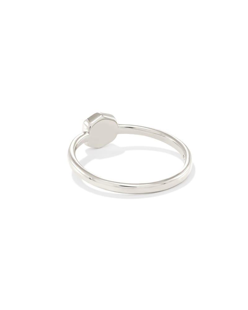 Davie Sterling Silver Band Ring In Aquamarine