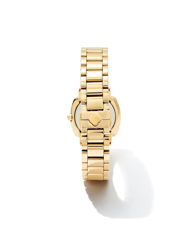 Dira Gold Tone Stainless Steel 28mm Watch In Ivory Mother-of-Pearl