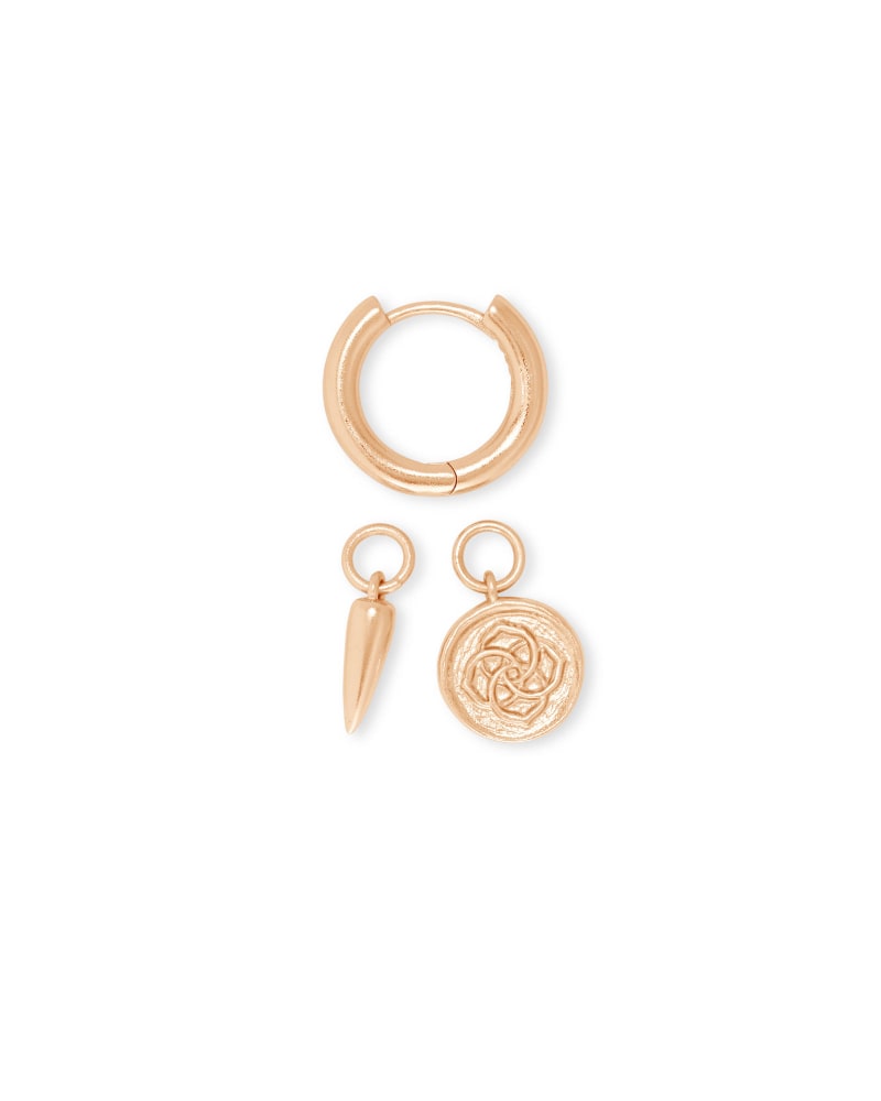 Dira Convertible Coin Huggies In Rose Gold