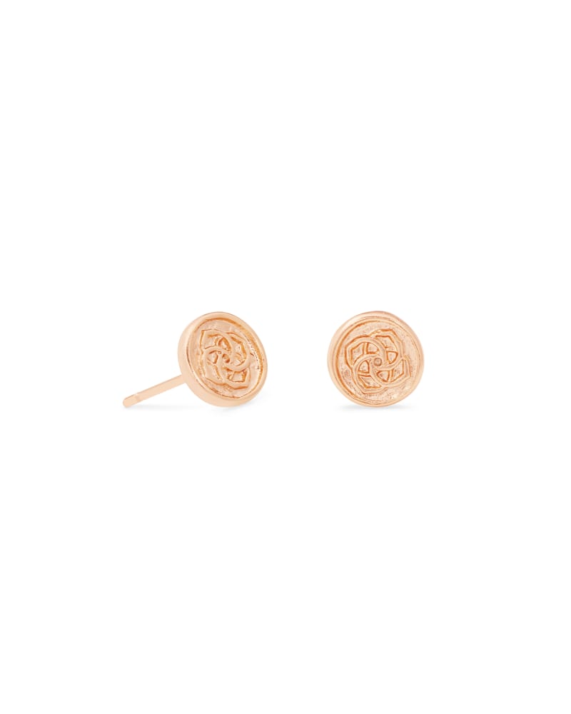 Dira Coin Stud Earrings In Rose Gold