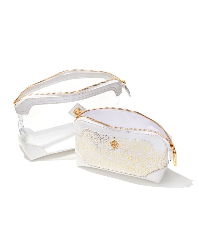 Duo Cosmetic Pouch In Gold Filigree