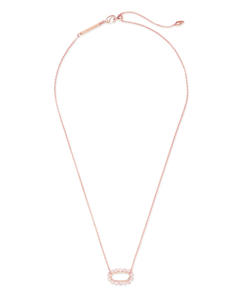 Elisa Open Frame Crystal Pendant In Rose Gold