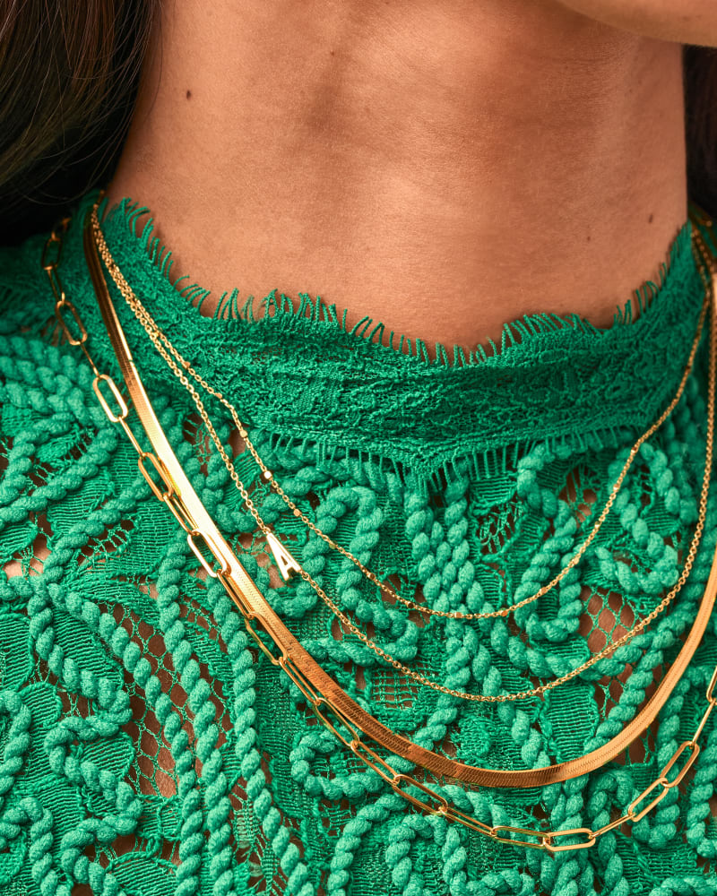 Letter A Inline Initial Necklace In 18k Gold Vermeil