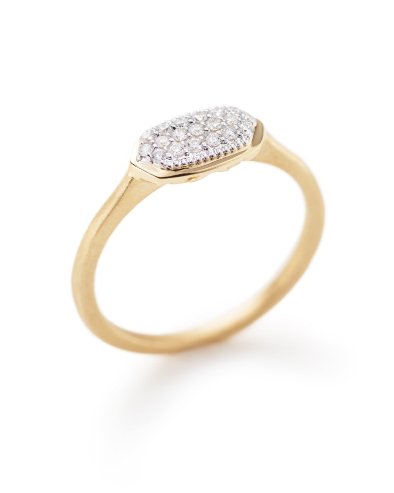 Isa Ring In Pave Diamond And 14k Yellow Gold