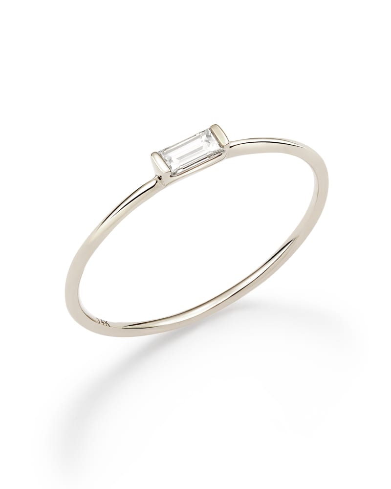 Isabella 14k White Gold Band Ring In White Diamond