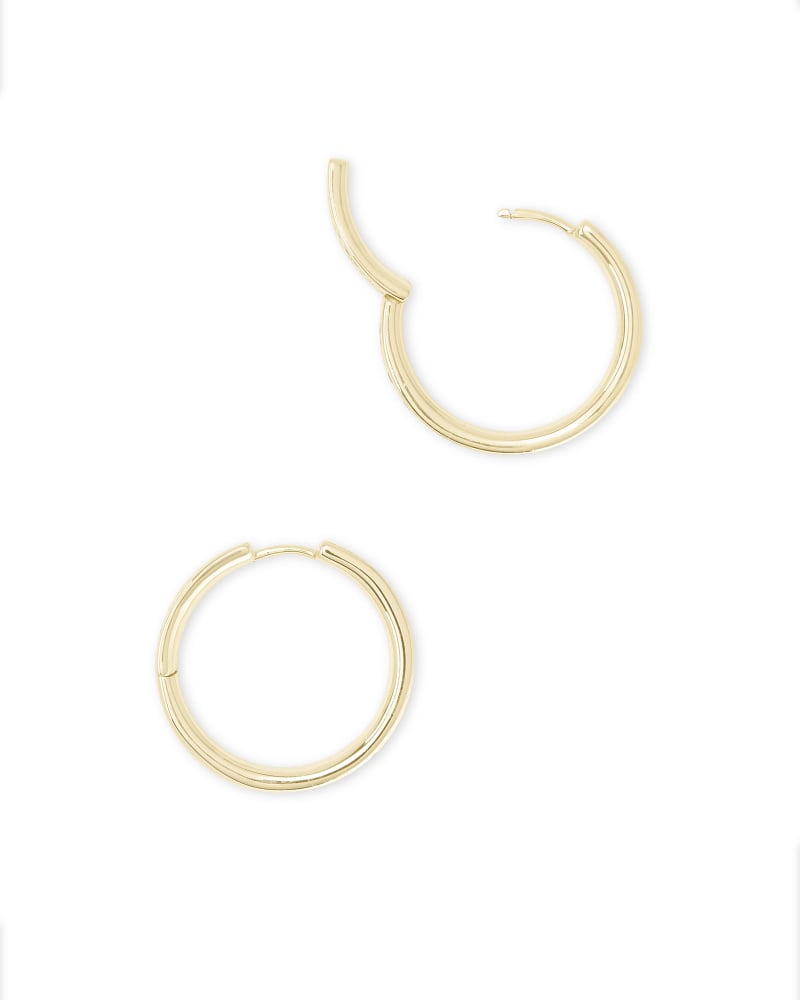 Jack Gold Hoop Earrings In White Crystal