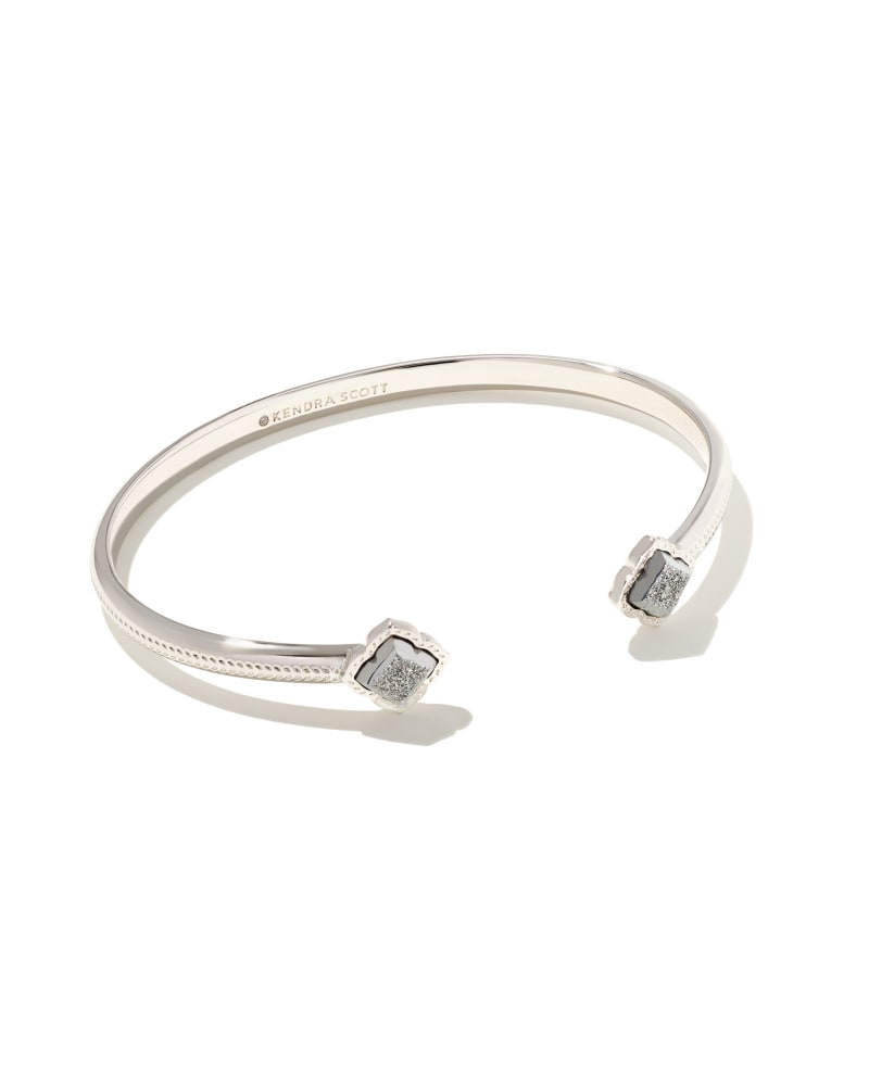 Mallory Silver Cuff Bracelet In Platinum Drusy