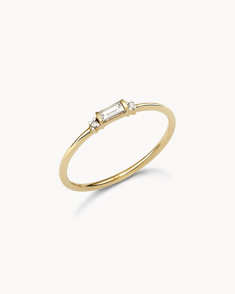 Maria 14k Yellow Gold Band Ring In White Diamond