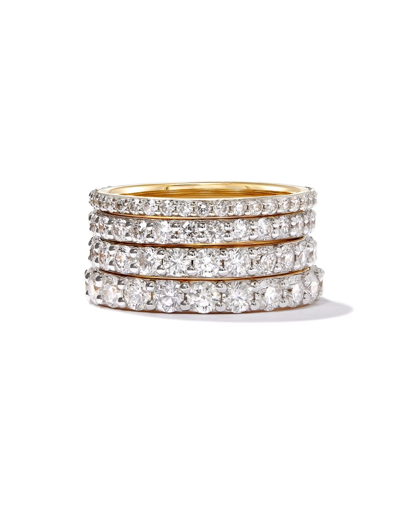 Marilyn 14k Yellow Gold Full Eternity Band Ring In White Diamond, .5ct