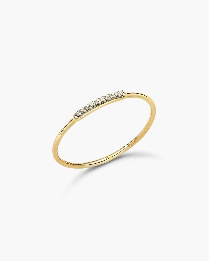 Mila 14k Yellow Gold Band Ring In White Diamond