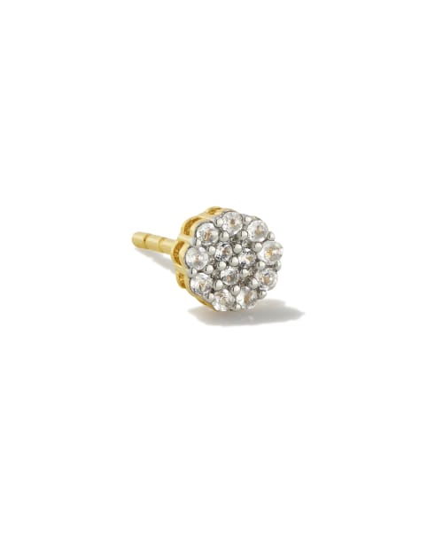 Mini Pave Circle Single Stud Earring