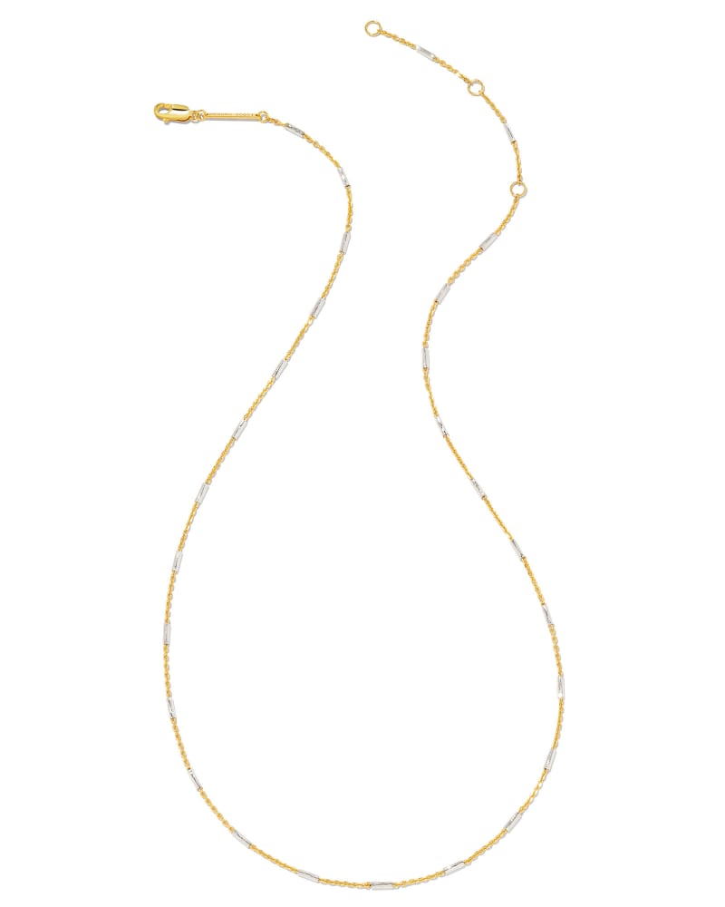 Roll Bar Chain Necklace In Mixed Metal