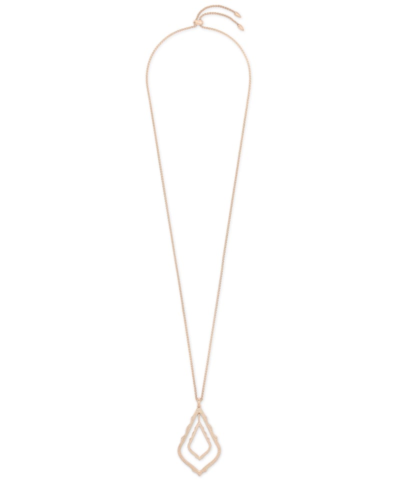 Simon Long Pendant Necklace In Rose Gold