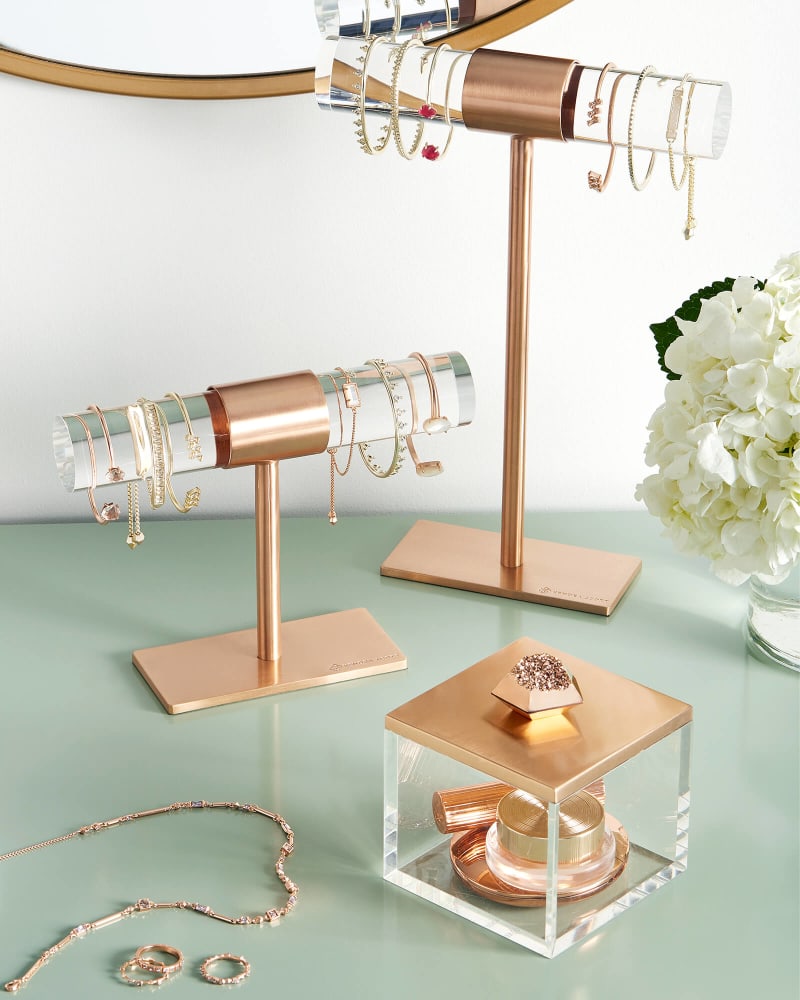 Large T-Bar Jewelry Stand In Antique Silver