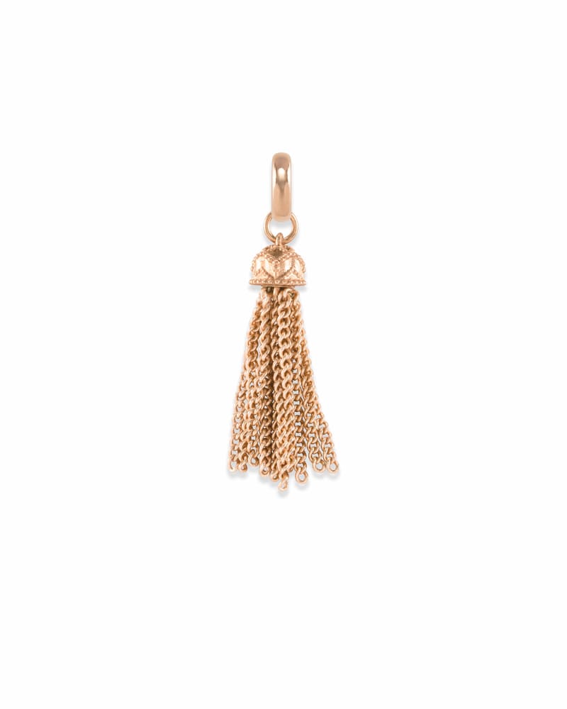 Small Tassel Charm In Rose Gold