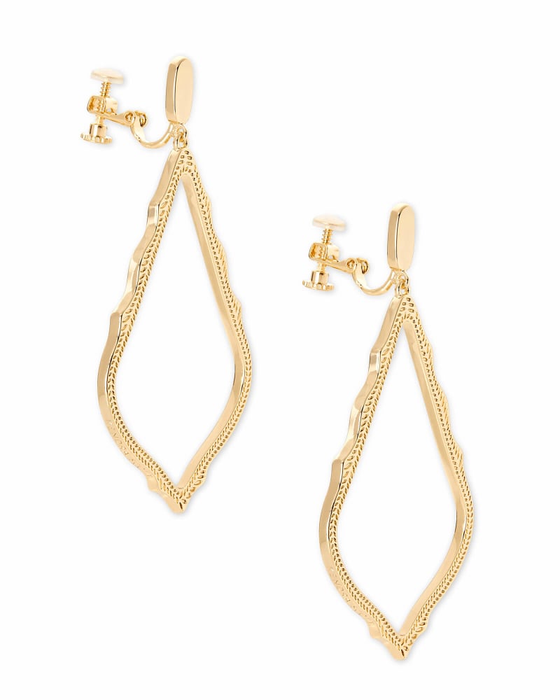 Sophee Clip On Drop Earrings In Gold