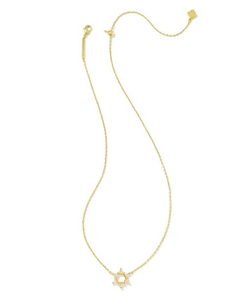 Star Of David Crystal Short Pendant Necklace