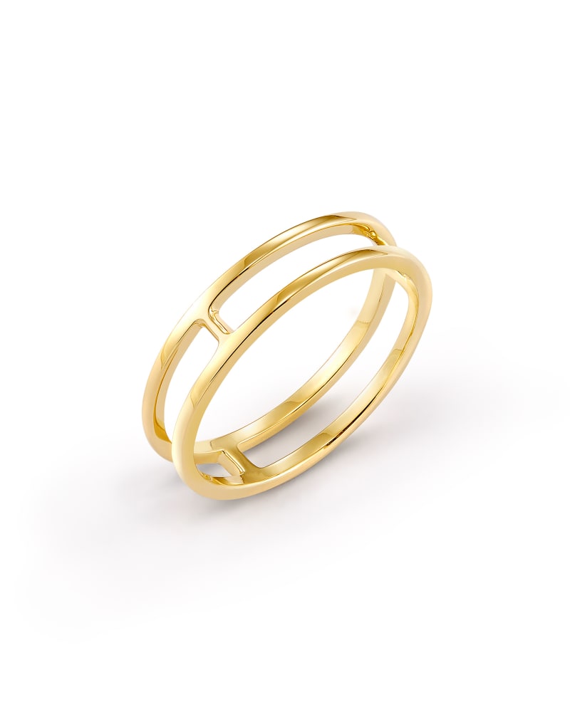 Bennett Double Band Ring In 18k Yellow Gold Vermeil