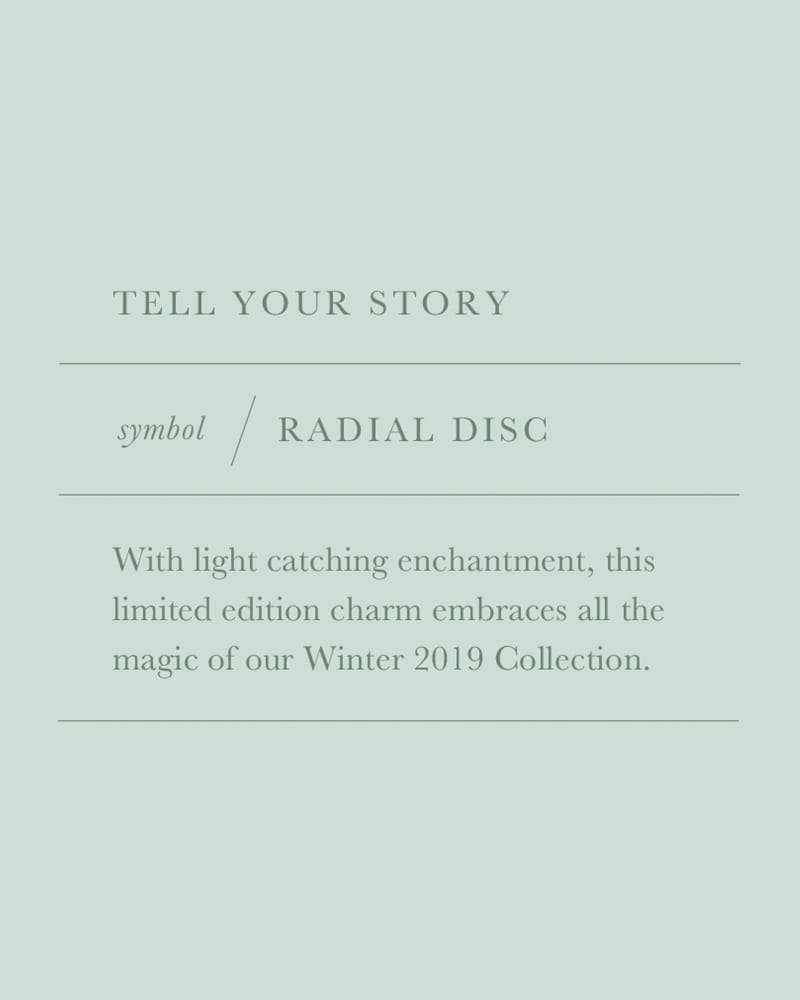 Radial Disc Gold Charm In Gray Illusion