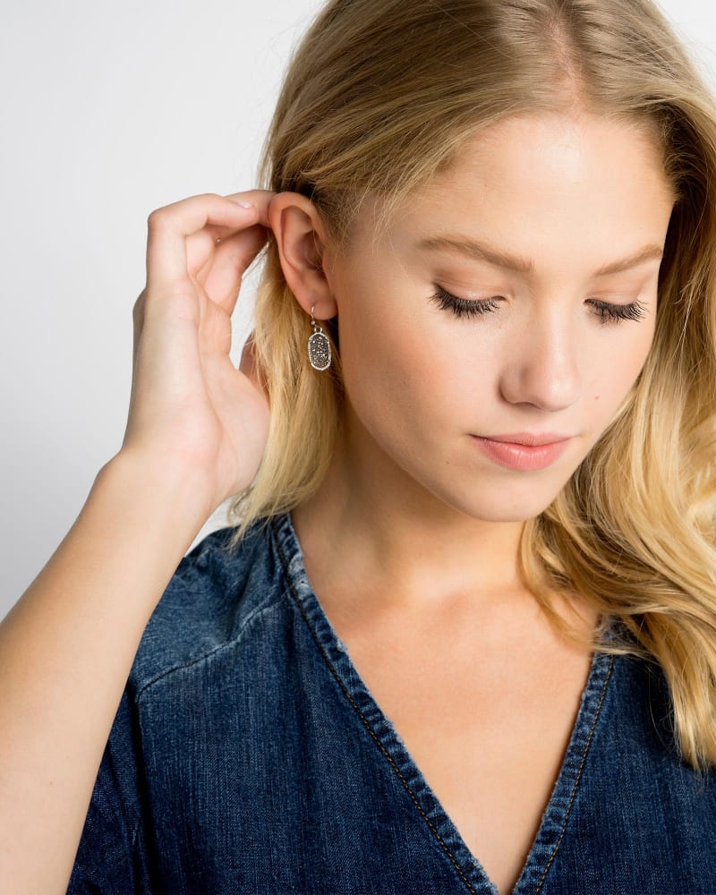  Lee Silver Drop Earrings In Platinum Drusy