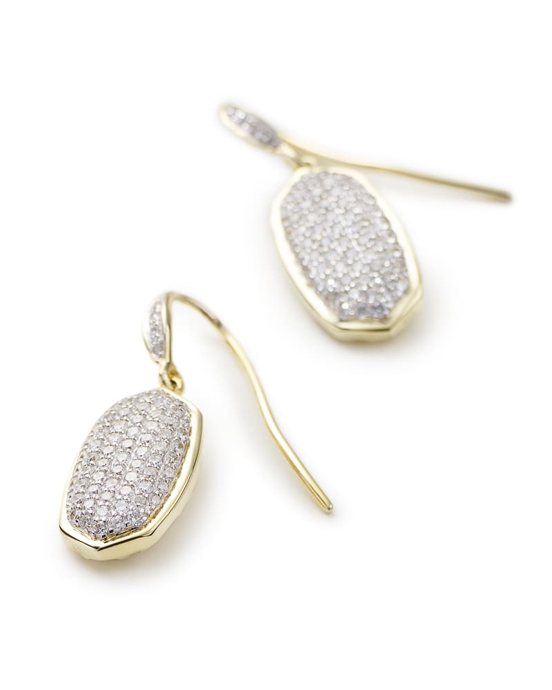  Lee Earrings In Pave Diamond And 14k Yellow Gold