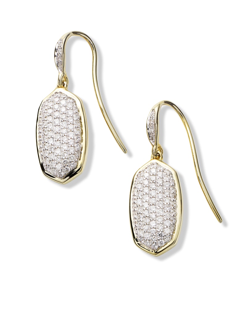  Lee Earrings In Pave Diamond And 14k Yellow Gold