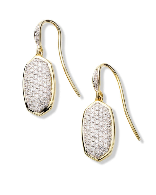  Lee Earrings In Pave Diamond And 14k Yellow Gold