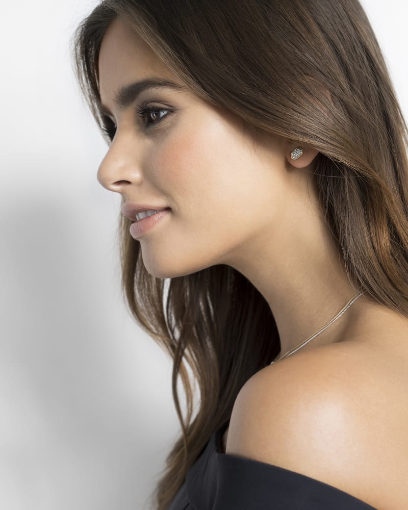  Amelee Earrings In Pave Diamond And 14k White Gold