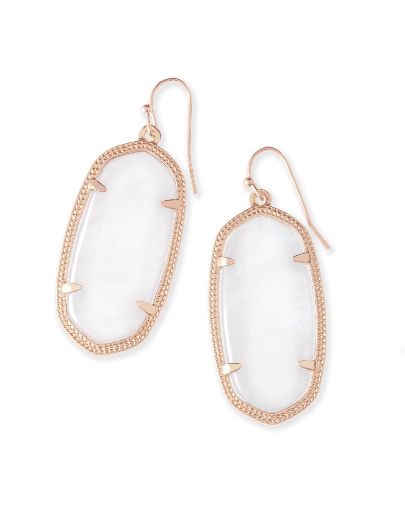  Elle Rose Gold Drop Earrings In Ivory Mother-of-Pearl
