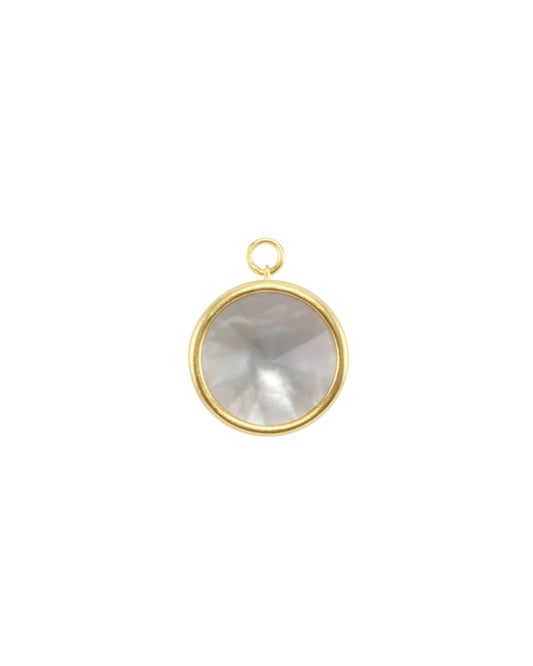  Radial Disc Gold Charm In Gray Illusion