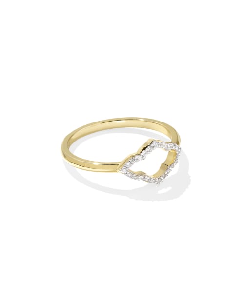  Abbie Pave Open Frame Band Ring