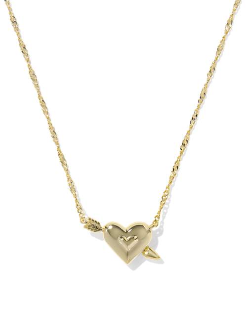  Ari Heart Arrow Short Pendant Necklace