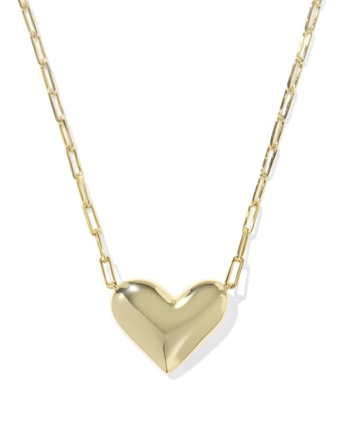  Ari Heart Statement Short Pendant Necklace