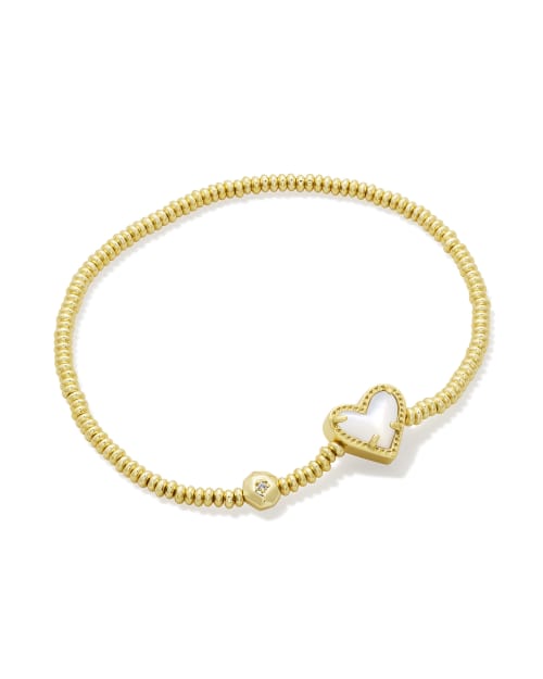  Ari Heart Stretch Bracelet In Dichroic Glass